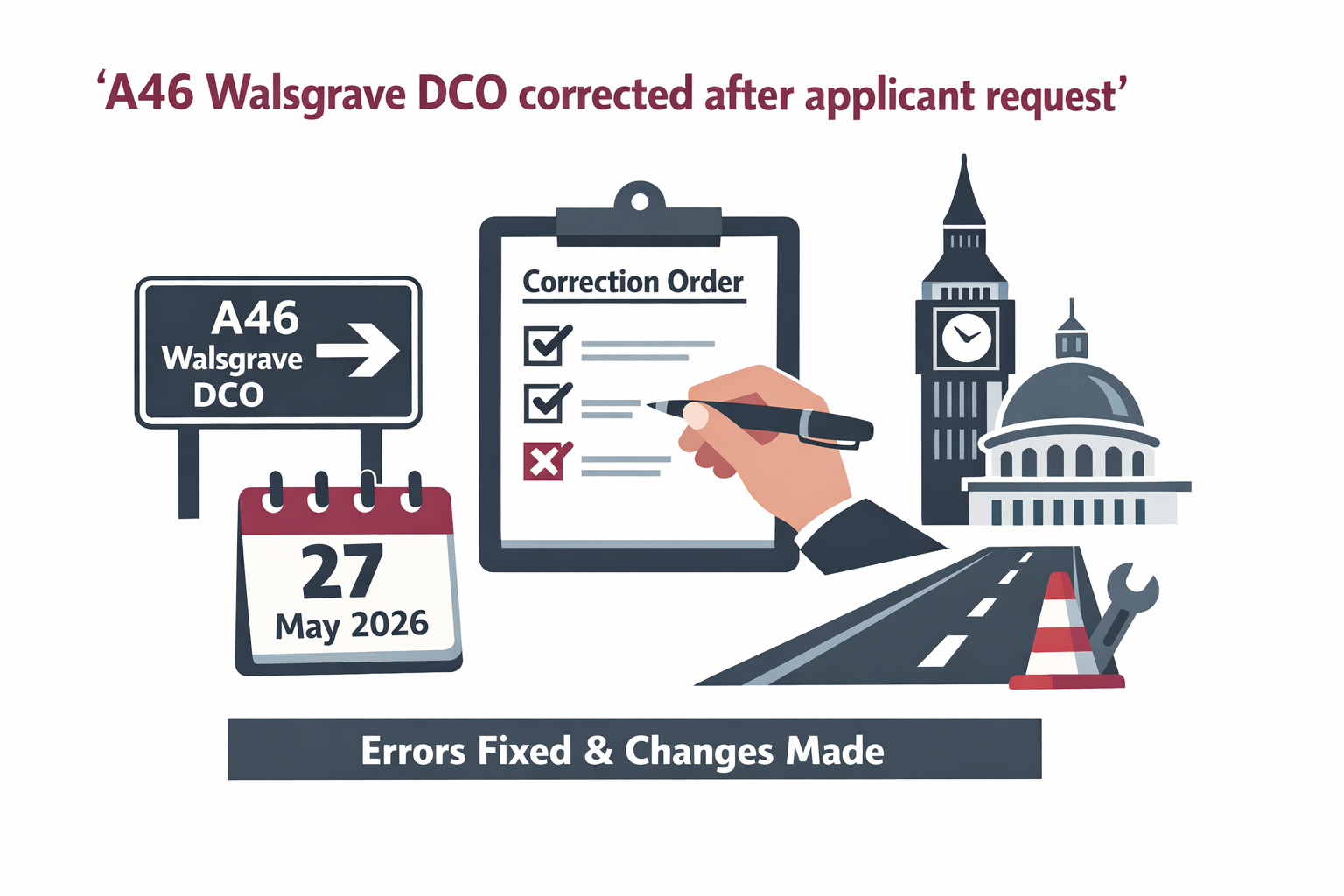 A46 Walsgrave DCO corrected after applicant request