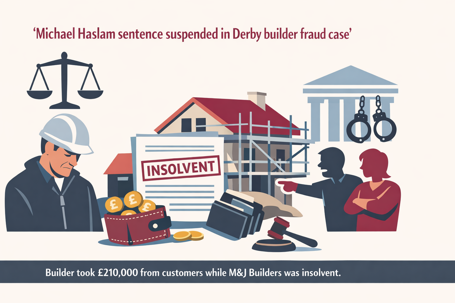 Michael Haslam sentence suspended in Derby builder fraud case