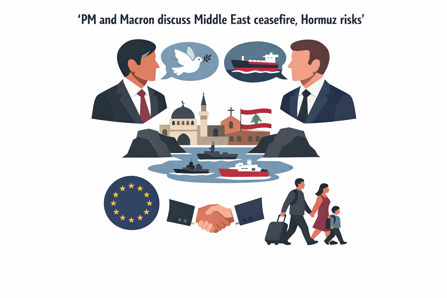 PM and Macron discuss Middle East ceasefire, Hormuz risks
