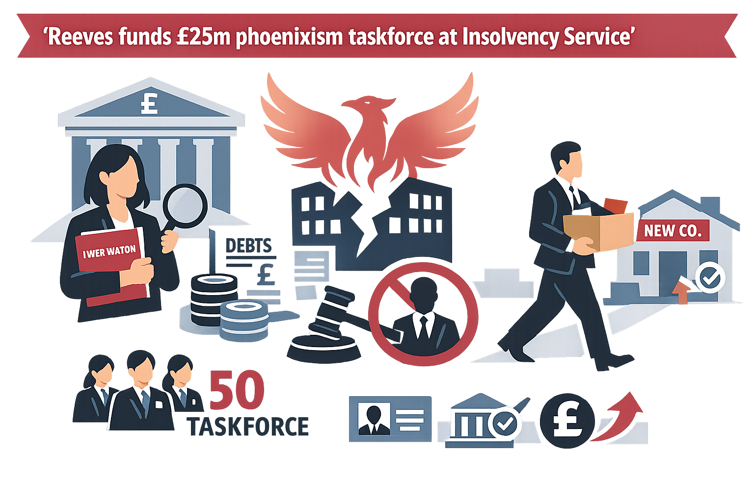 Reeves funds £25m phoenixism taskforce at Insolvency Service