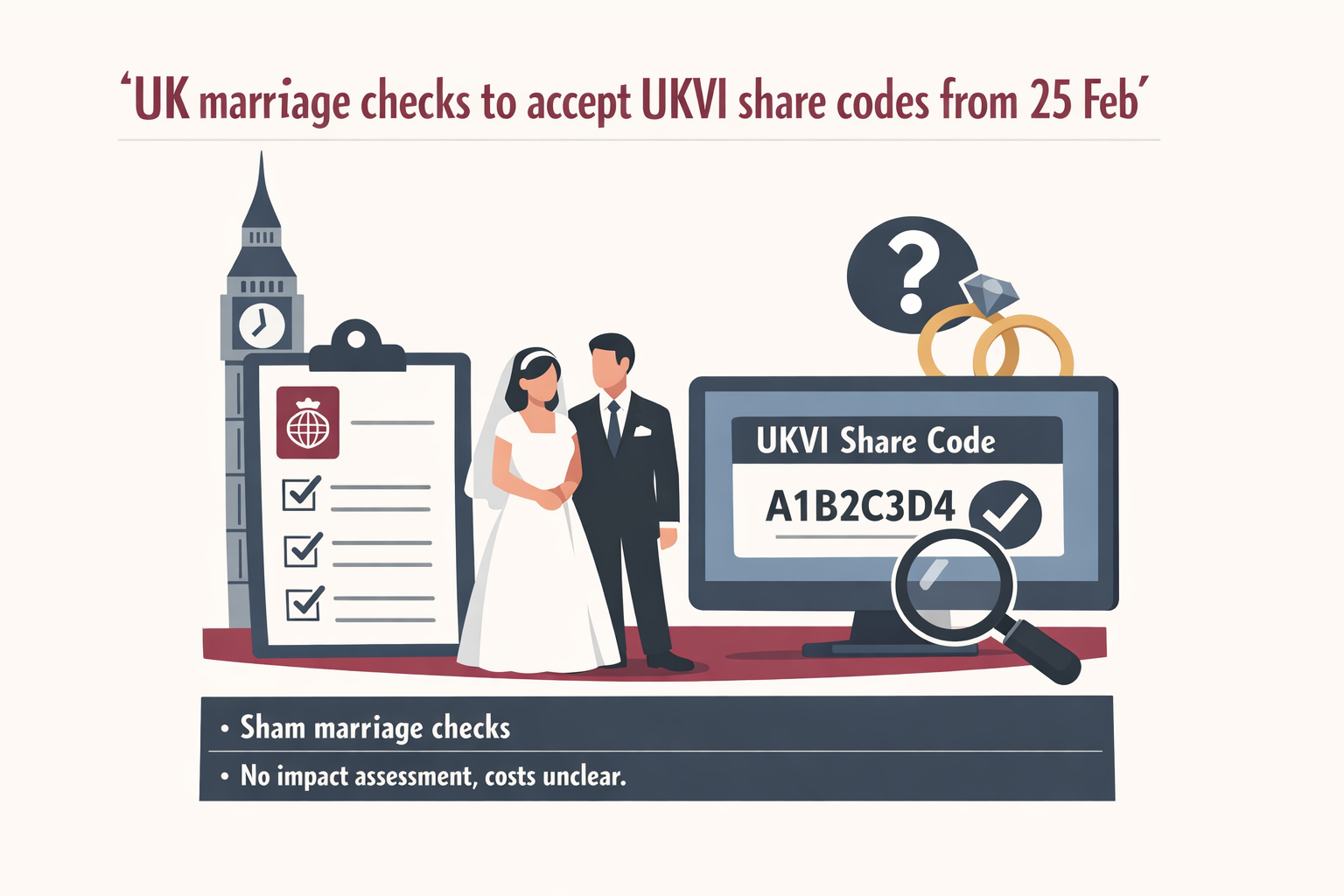 UK marriage checks to accept UKVI share codes from 25 Feb